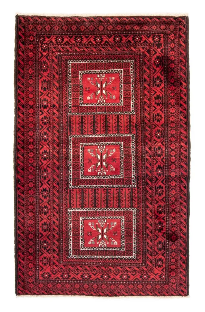 Balutsj-teppe - 217 x 121 cm - rød
