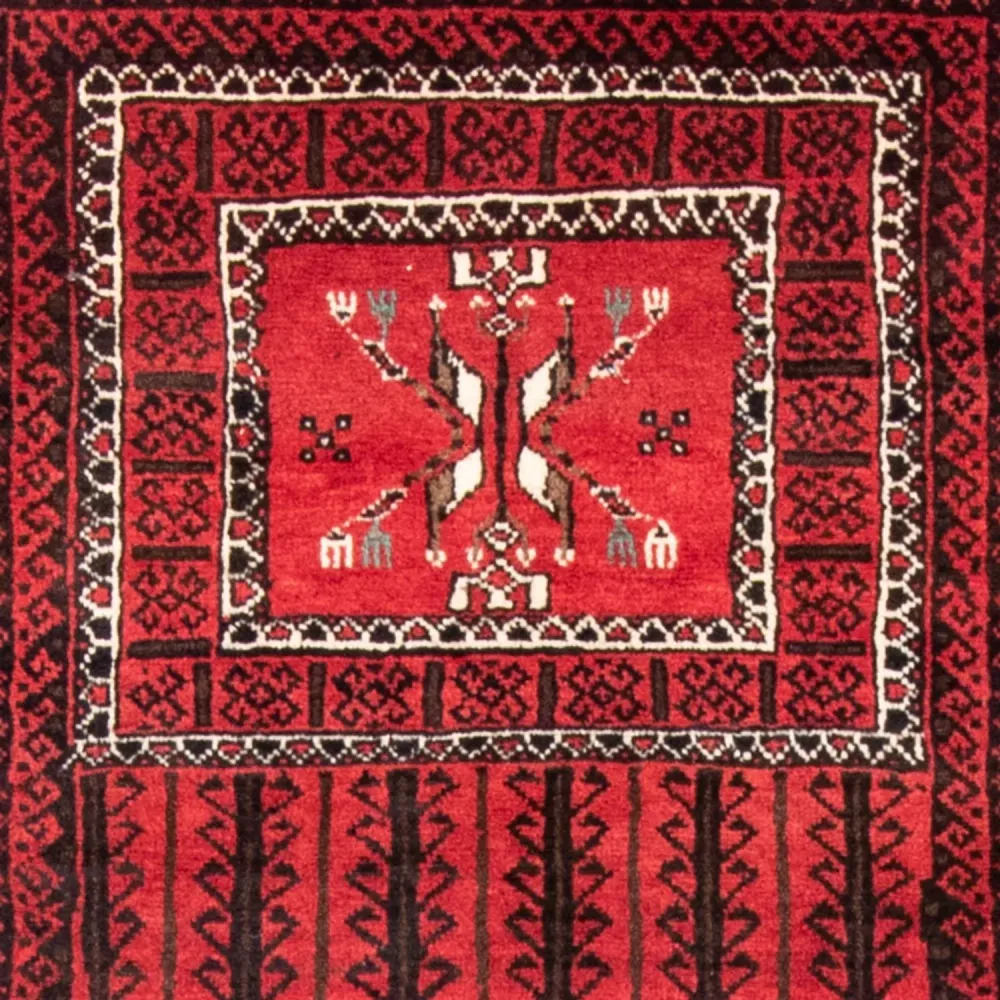 Balutsj-teppe - 217 x 121 cm - rød