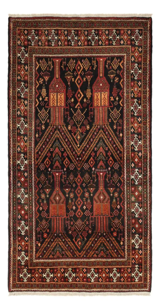 Balutsj-teppe - 219 x 119 cm - mørk rød