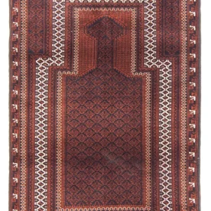 Balutsj-teppe - Bønneteppe - 130 x 86 cm - mørkeblå