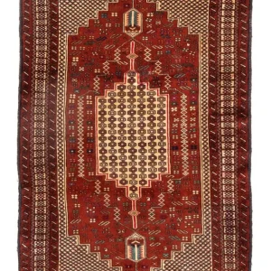 Balutsj-teppe square - 174 x 133 cm - rød