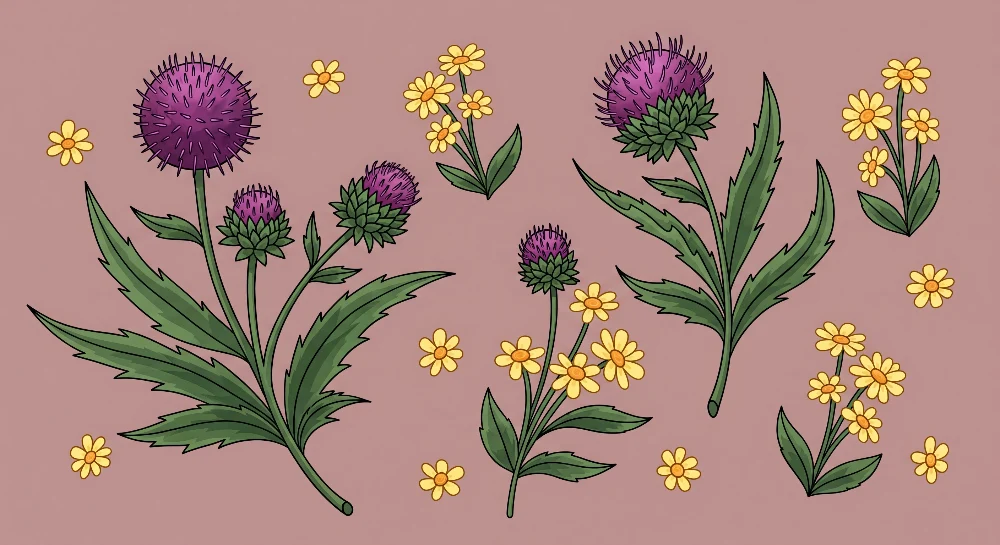 Barnepapir | Fargerike blomster på rosa bakgrunn
