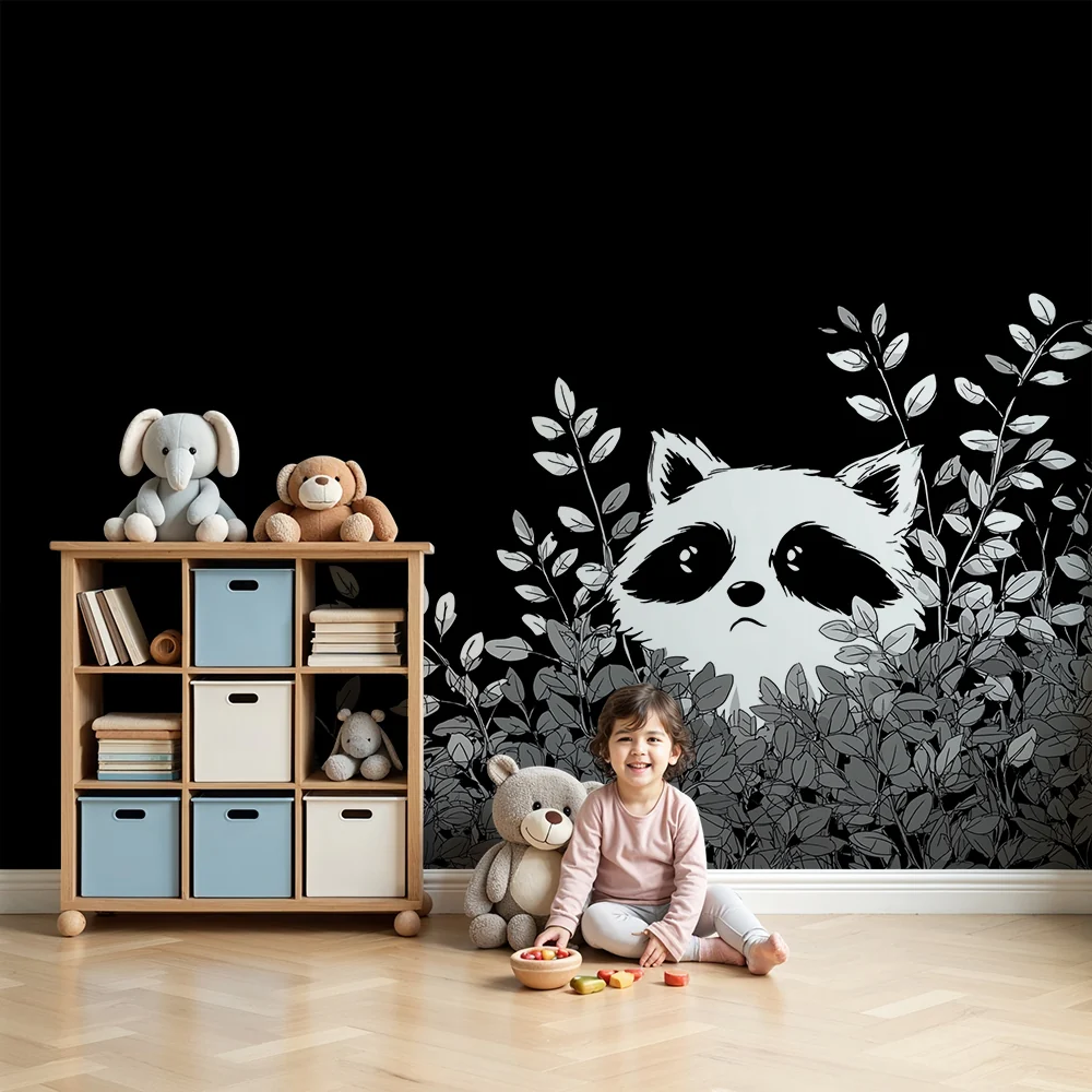 Barnepapir | Søt panda gjemt blant løvverk