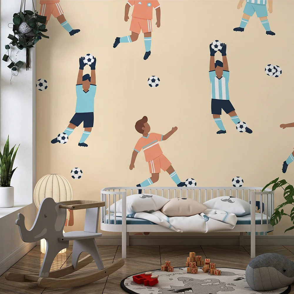 Barnetapet | Barn som spiller fotball på en myk bakgrunn