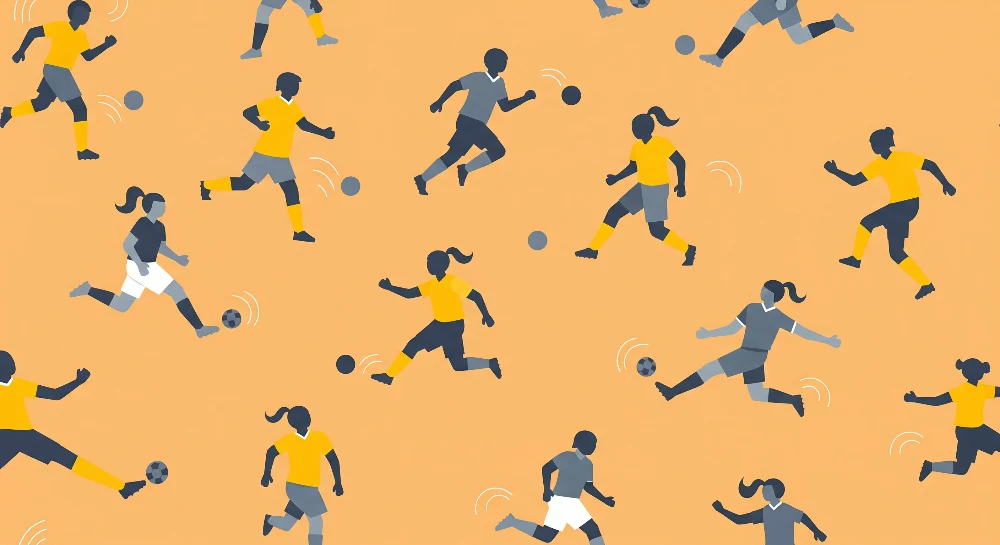Barnetapet | Barn som spiller fotball på oransje bakgrunn
