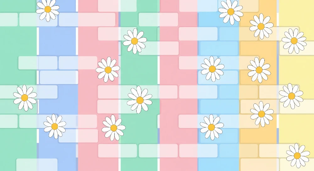 Barnetapet | Fargerike vegger med muntlige tusenfrydblomster