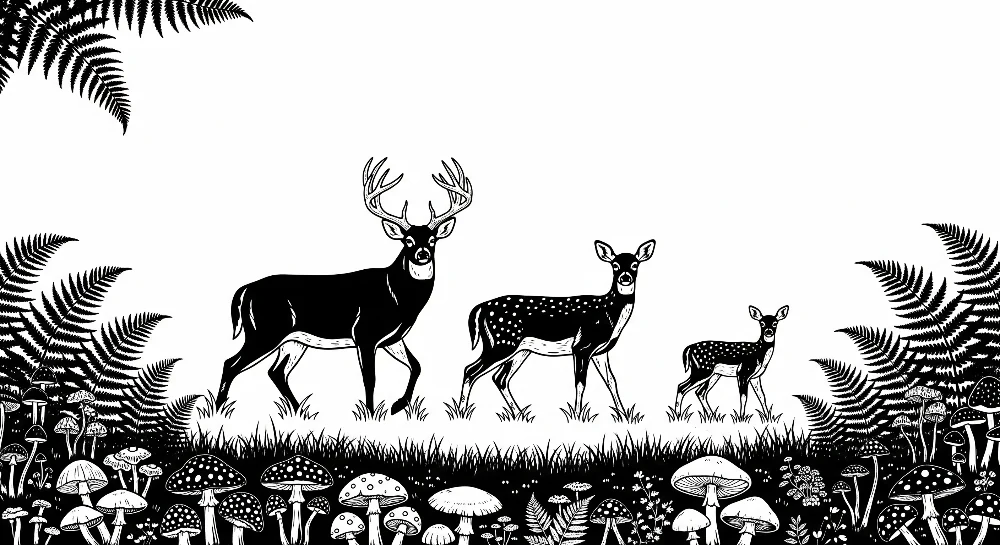 Barnetapet | Hjort og kalver i en fortryllet skog