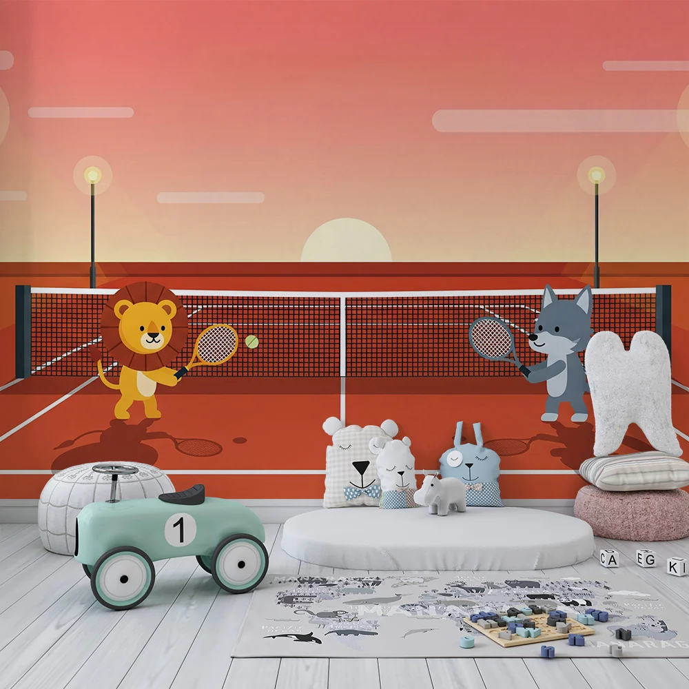 Barnetapet | Løve og ulv spiller tennis under solnedgang