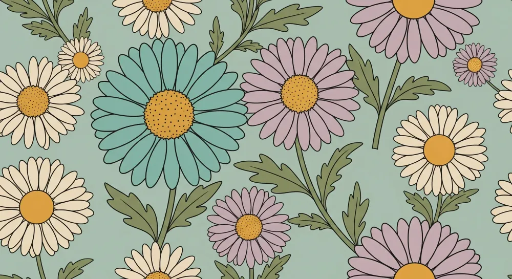 Barnetapet med fargerike blomster på pastellbakgrunn