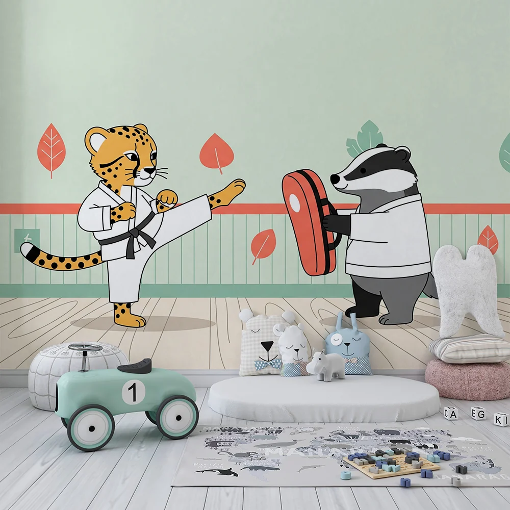 Barnetapet med leopard og grevling i karate