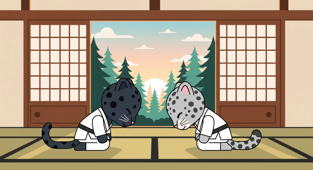 Barnetapet | Mediterende ninjakatter i en dojo