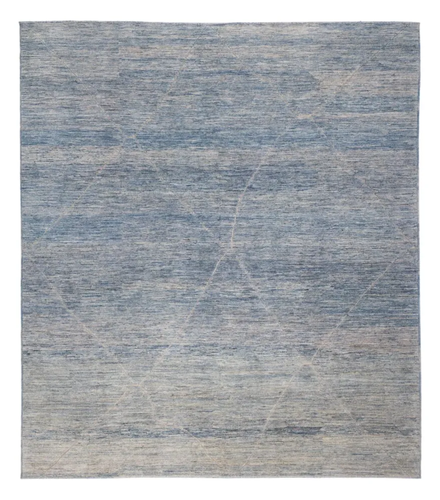 Berberteppe - 298 x 258 cm - havblå