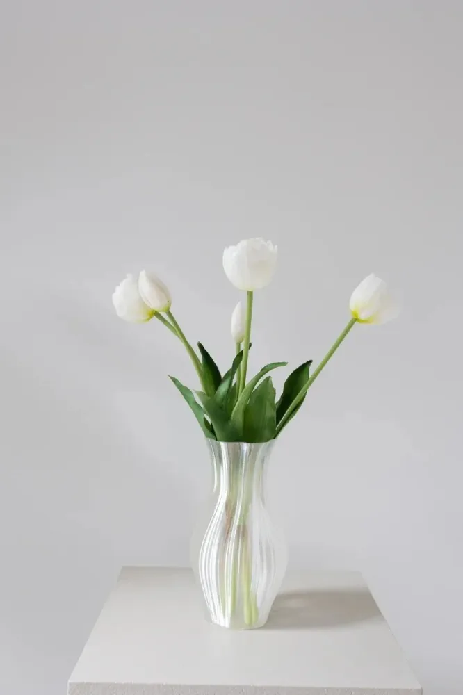 Bloom Objects - Artificial Layered Tulips White 02-174 - White