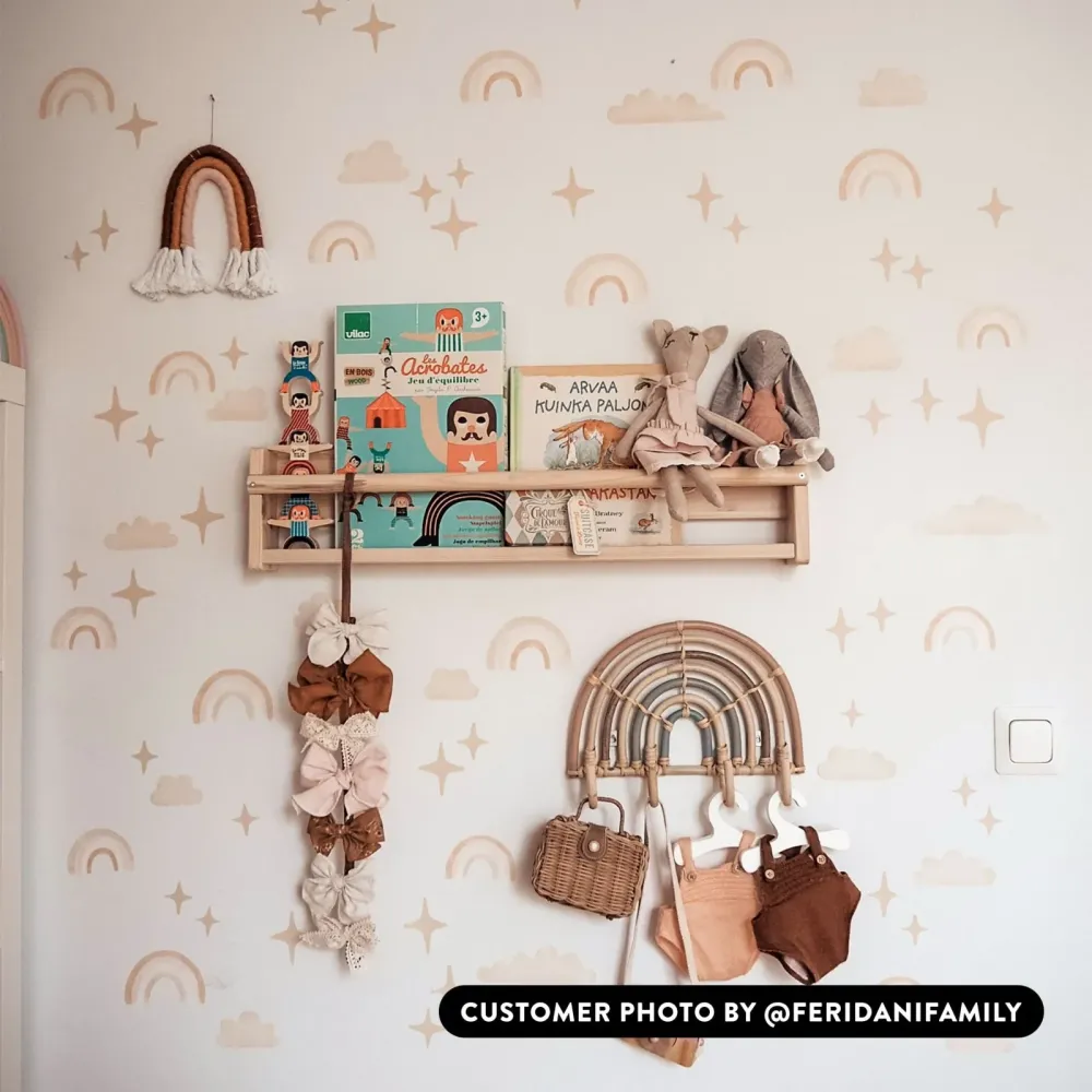 Boho Chic Regnbuer Veggklistremerker Temapakke