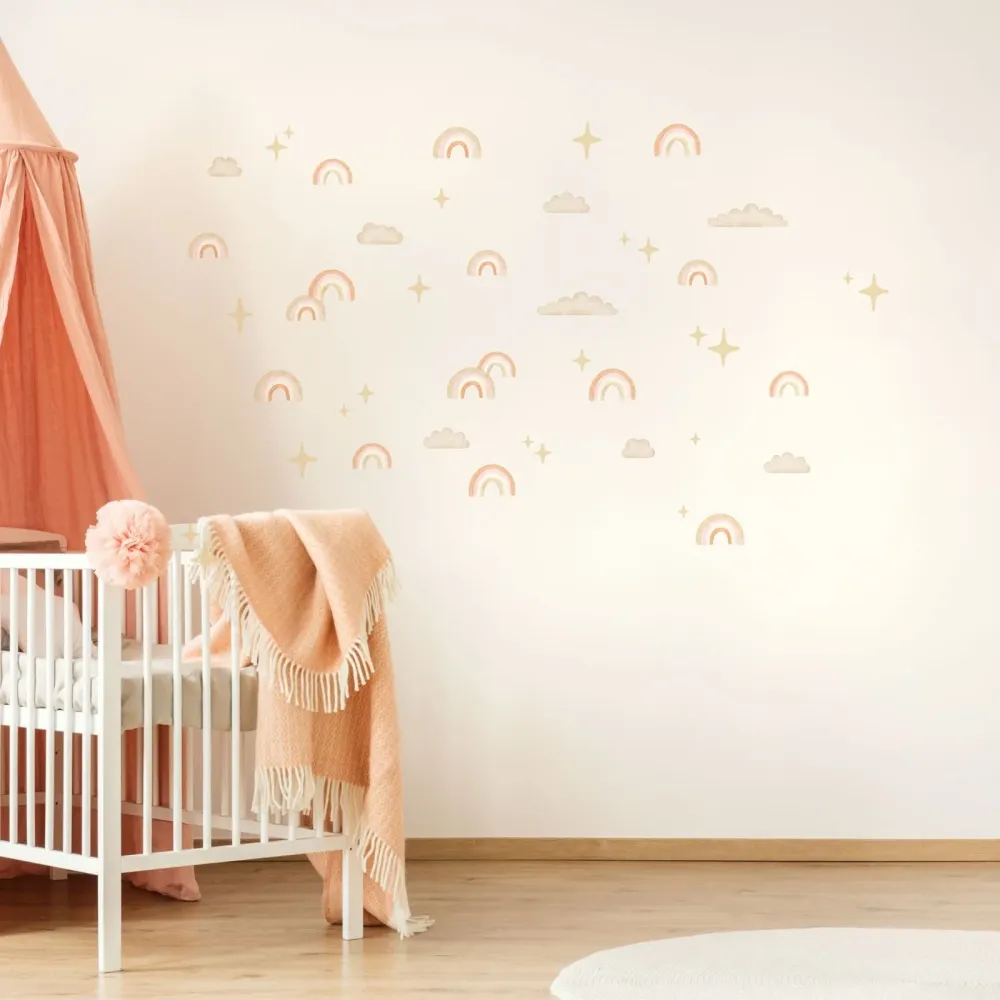 Boho Chic Regnbuer Veggklistremerker Temapakke
