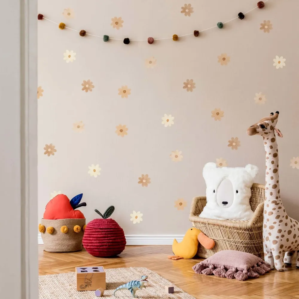 Boho Daisy blomster veggklistremerker