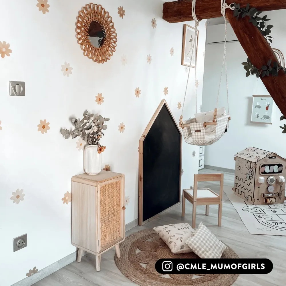 Boho Daisy blomster veggklistremerker