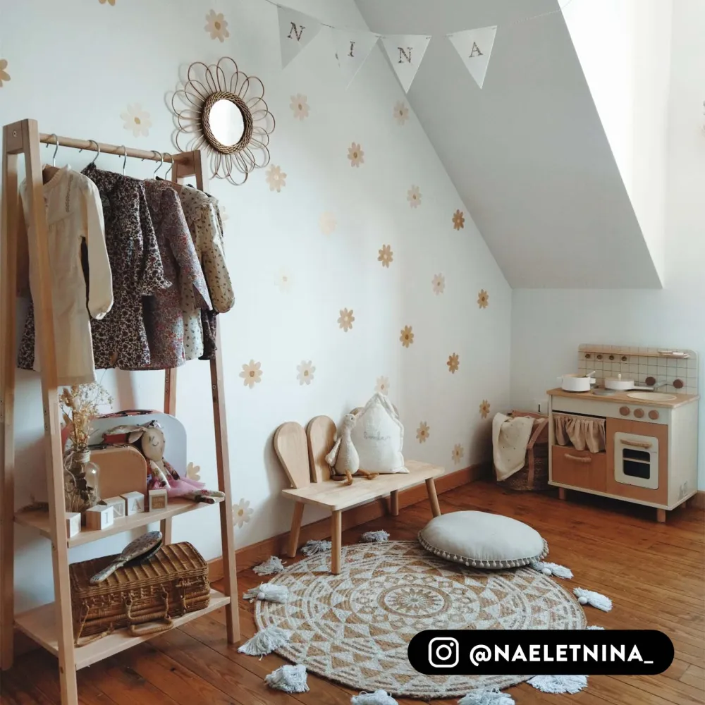 Boho Daisy blomster veggklistremerker