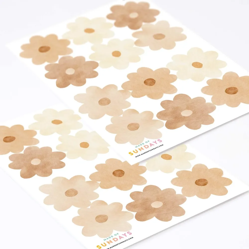 Boho Daisy blomster veggklistremerker