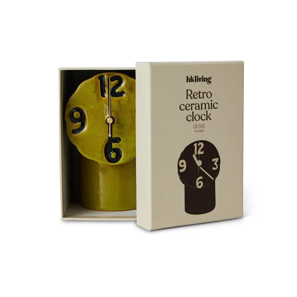 Bordklokke Retro Olive