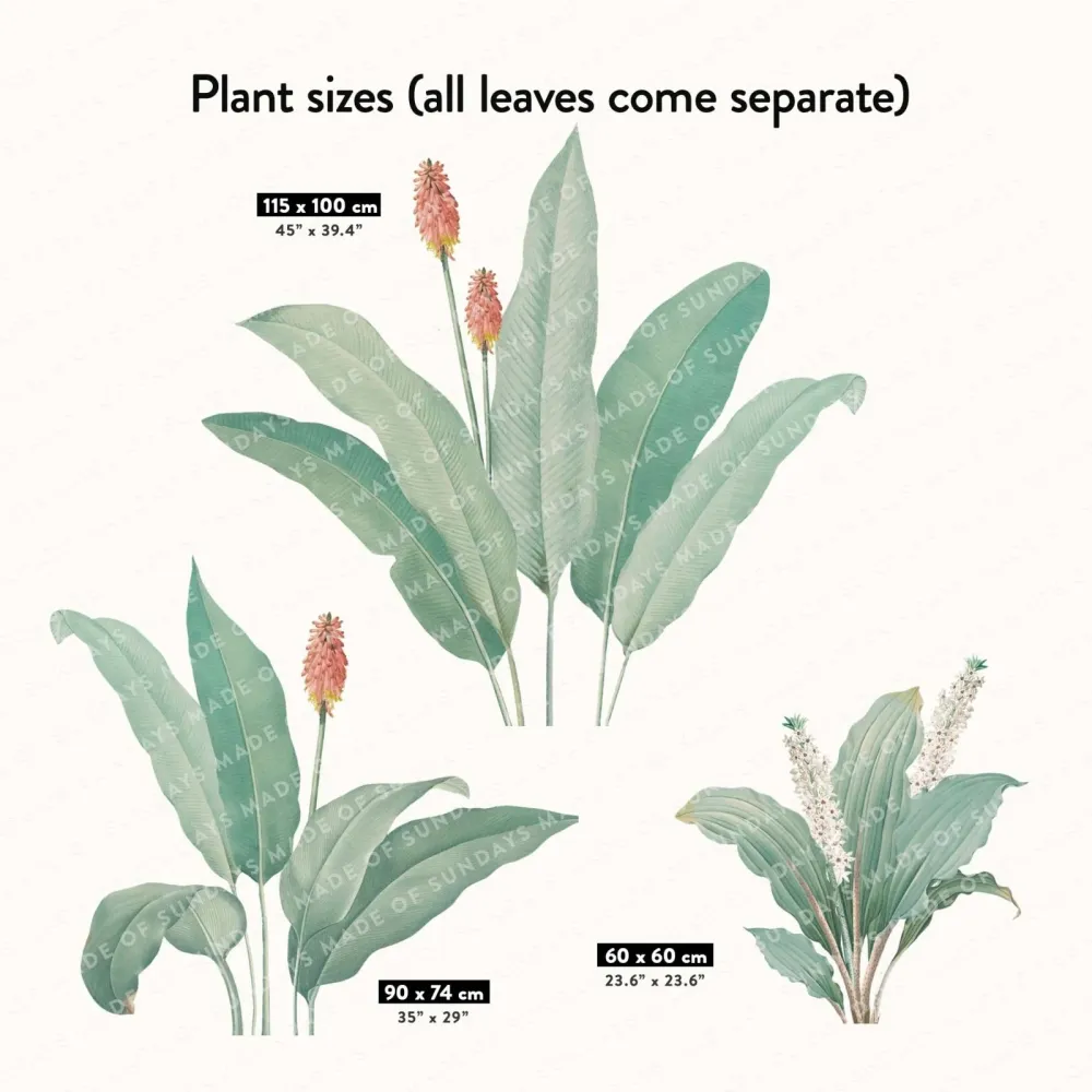 Botaniske palmeblader veggklistremerker