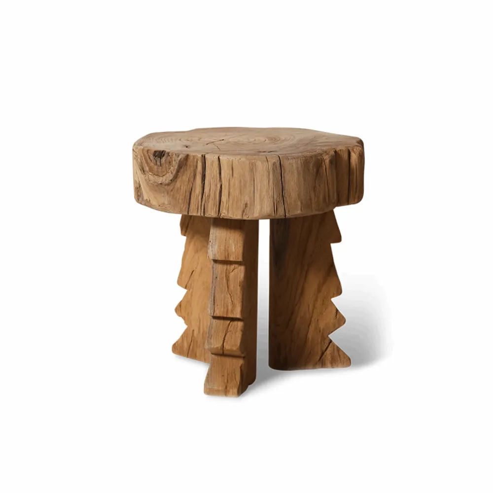 Carved wooden stool