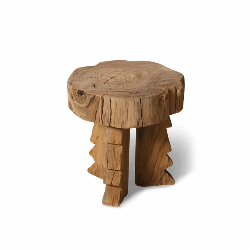Carved wooden stool