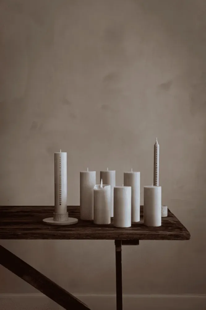 CHRISTMAS CANDLE - SAND - 30 CM CANDLE-XMAS