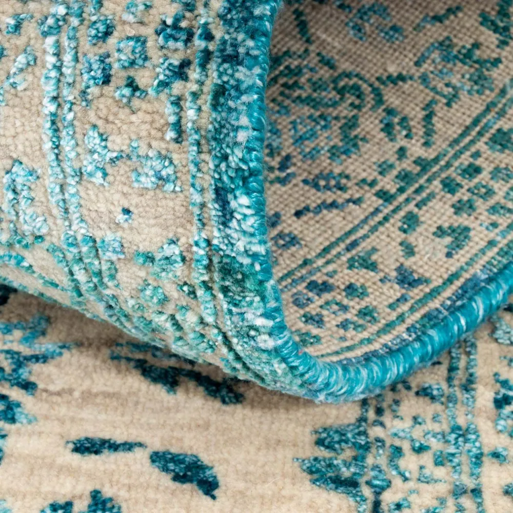 Designer teppe - 188 x 136 cm - turkis