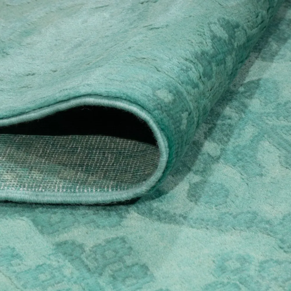 Designer teppe - 196 x 156 cm - turkis