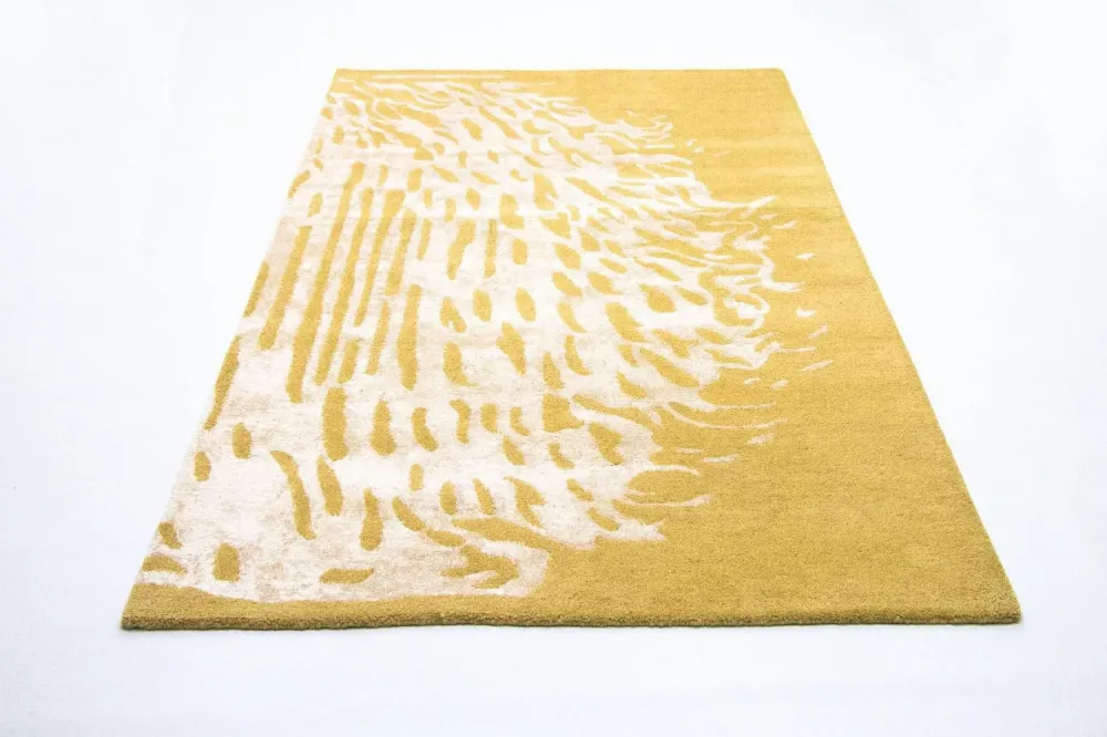 Designer teppe - 242 x 154 cm - sennepsgul