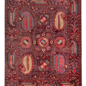 Designer teppe - 309 x 251 cm - vinrød