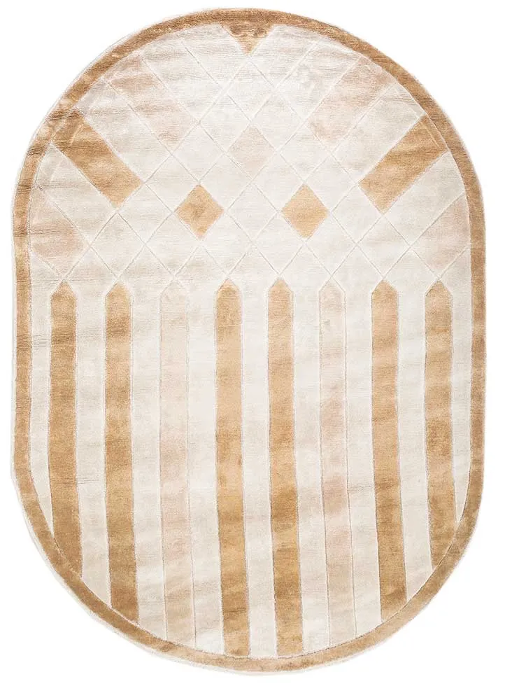 Designer teppe oval - 270 x 180 cm - brun