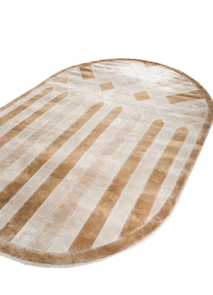 Designer teppe oval - 270 x 180 cm - brun