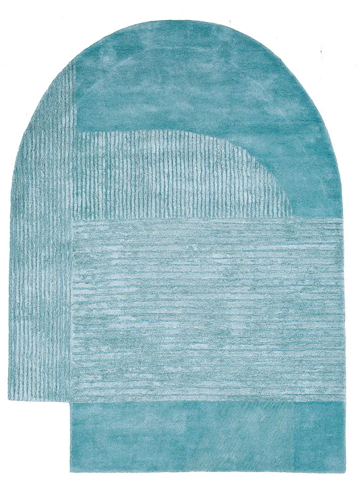 Designer teppe spesiell form - 210 x 150 cm - turkis
