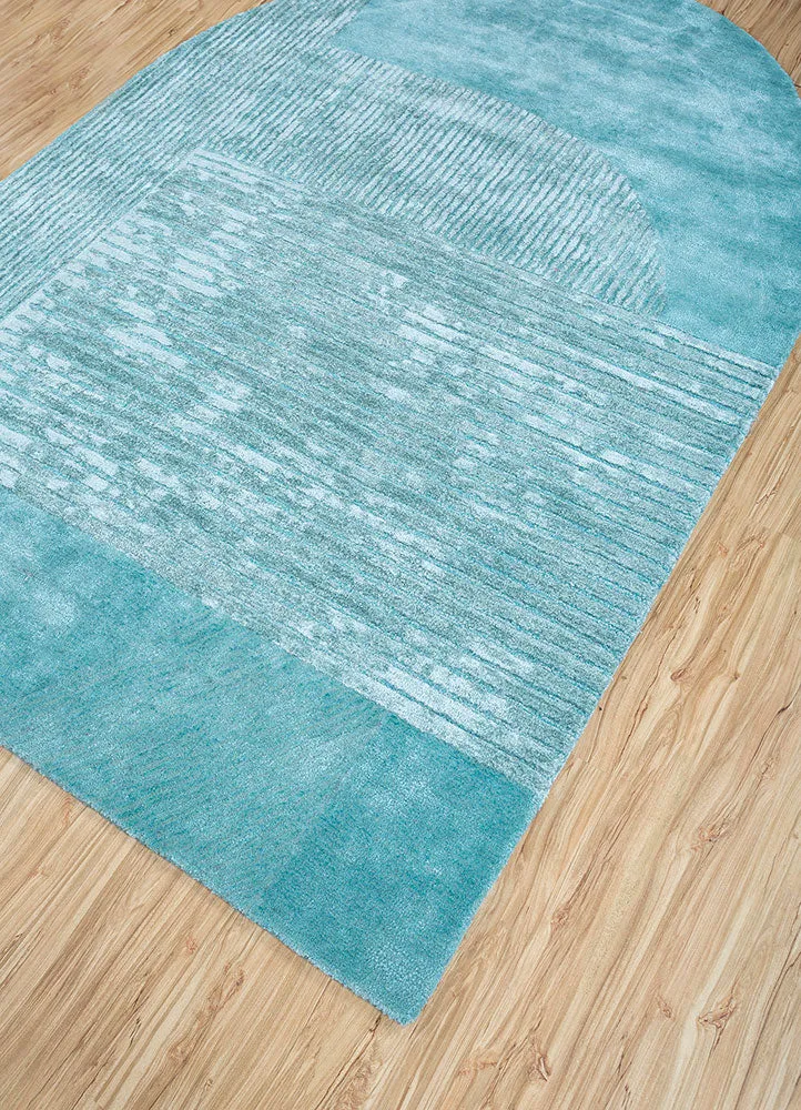 Designer teppe spesiell form - 210 x 150 cm - turkis