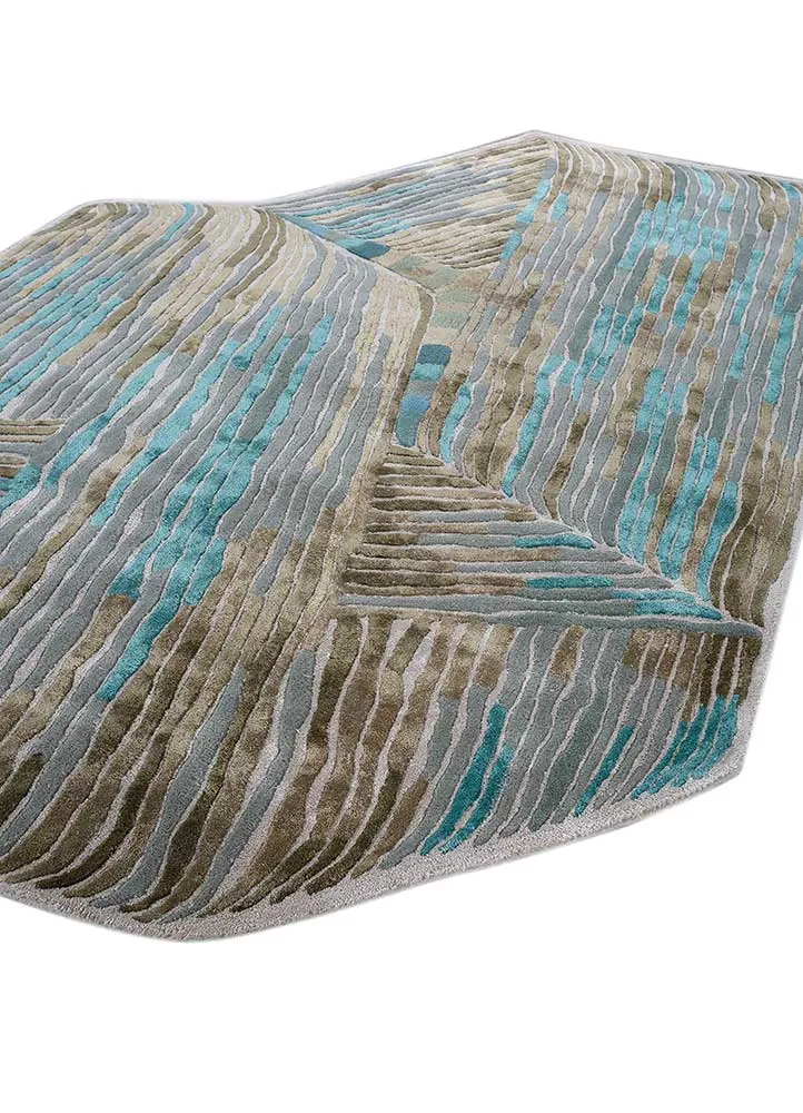 Designer teppe spesiell form - 270 x 180 cm - blå