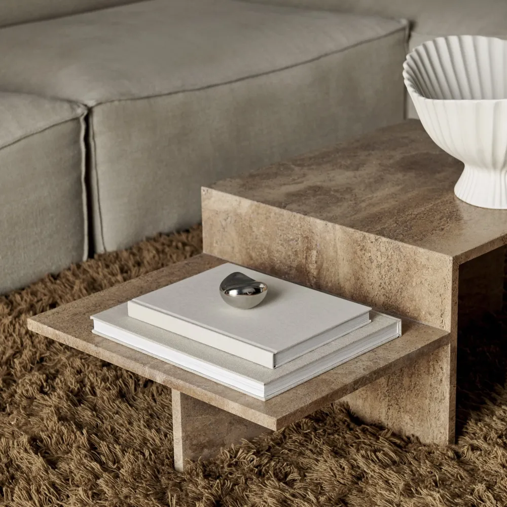 Distinct Sofabord Mørkebrun Travertine