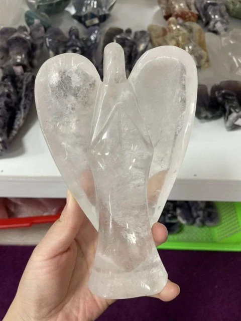 Ekstra stor Clear Quartz Engel , ca 15cm