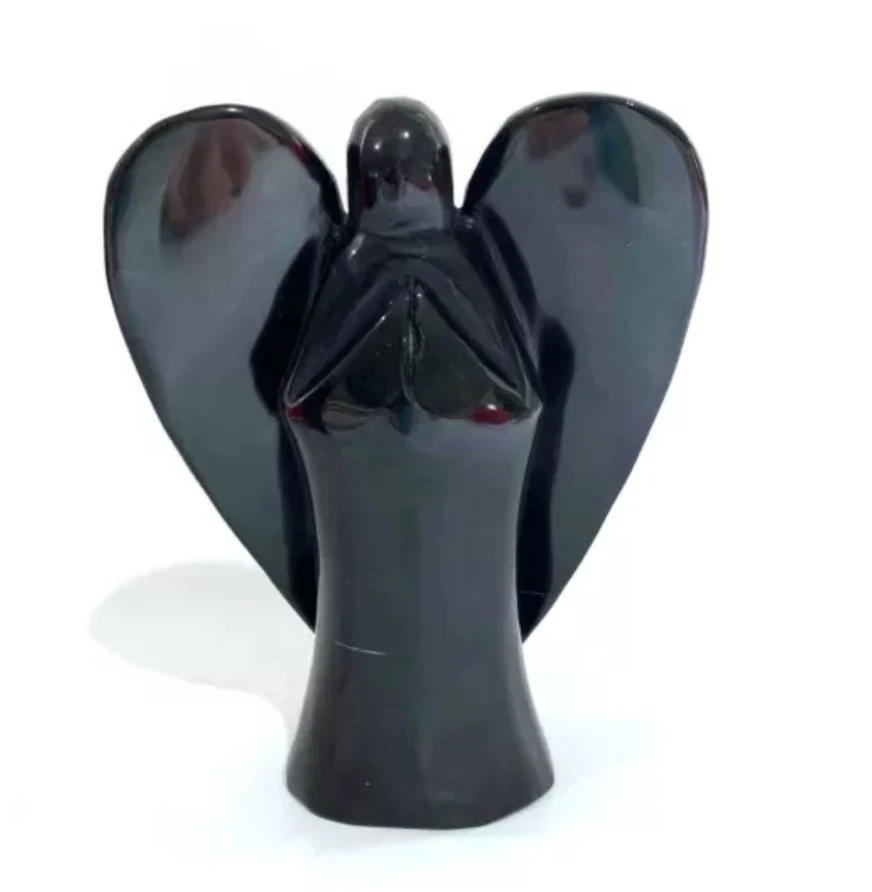 Ekstra stor Sort Obsidian Engel , ca 15cm