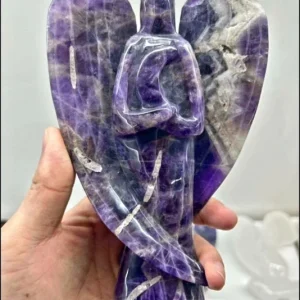 Ekstra stor og vakker XL Ametyst Chevron " Hjerteengel " , ca. 18cm