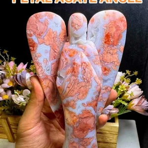 Ekstra stor og vakker Petal Druzy AGATE Engel, 20cm