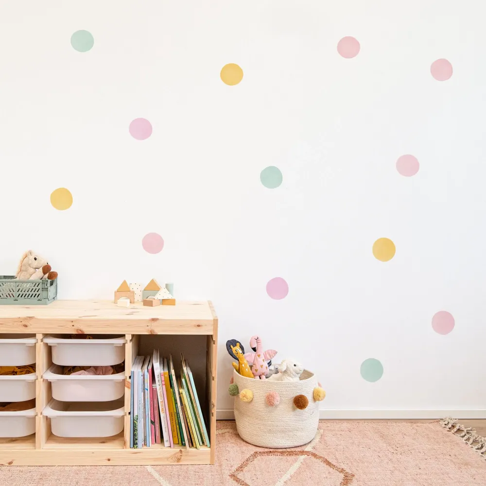 Fargerike Mix Polka Prikk Veggklistremerker