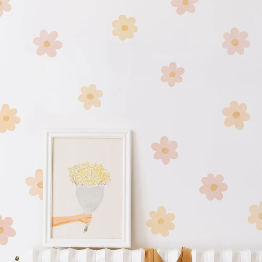 Fargerike prestekrageblomster veggklistremerker