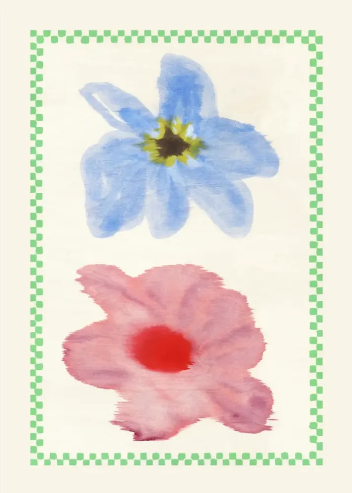 Flowers Checks 01 - 50 × 70 cm - Papercollective