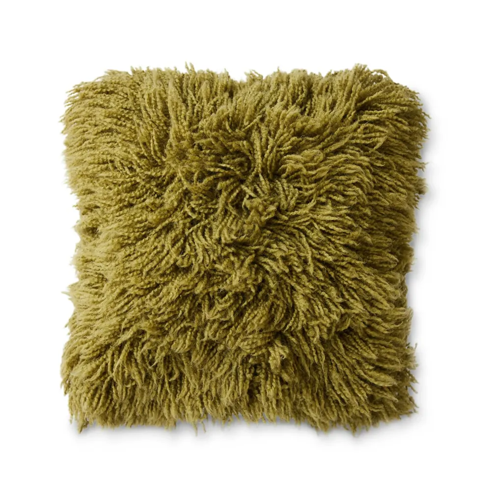 Fluffy cushion olive (50x50cm)