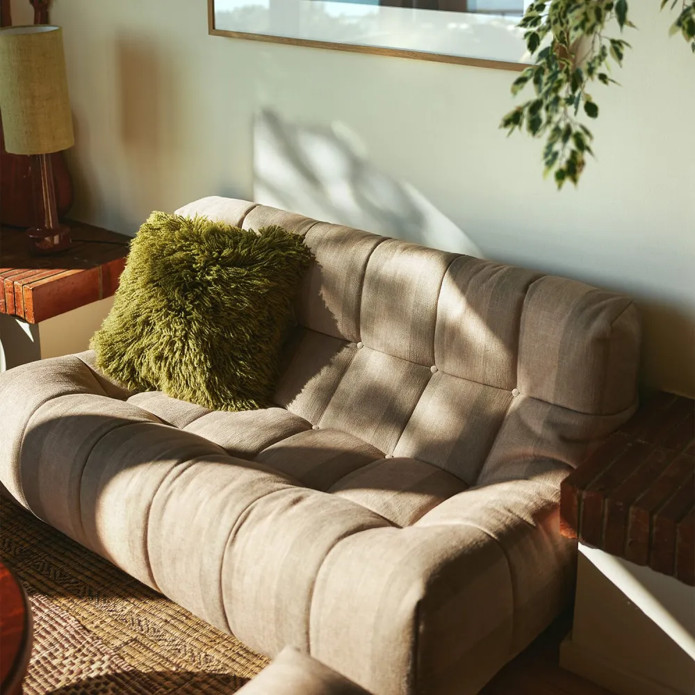 Fluffy cushion olive (50x50cm)