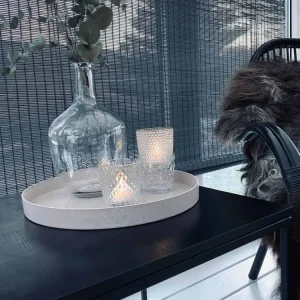Fyrfadsstaker i glass med gullkant - 3stk ass