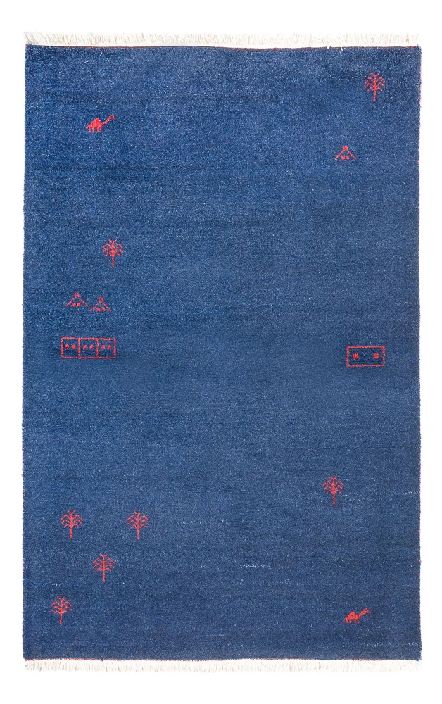Gabbeh teppe - Indus - 180 x 120 cm - mørkeblå