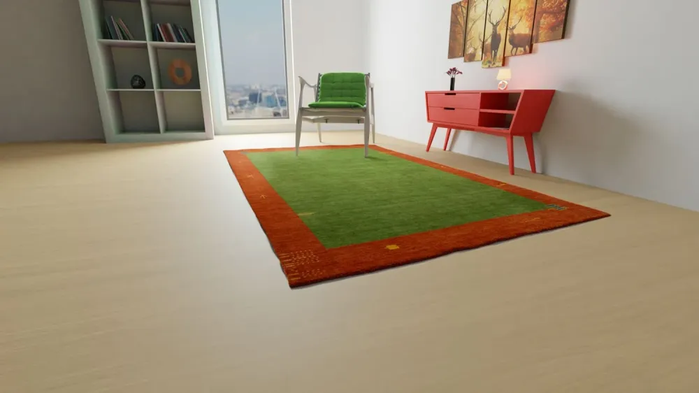 Gabbeh teppe - Indus - 300 x 250 cm - grønn
